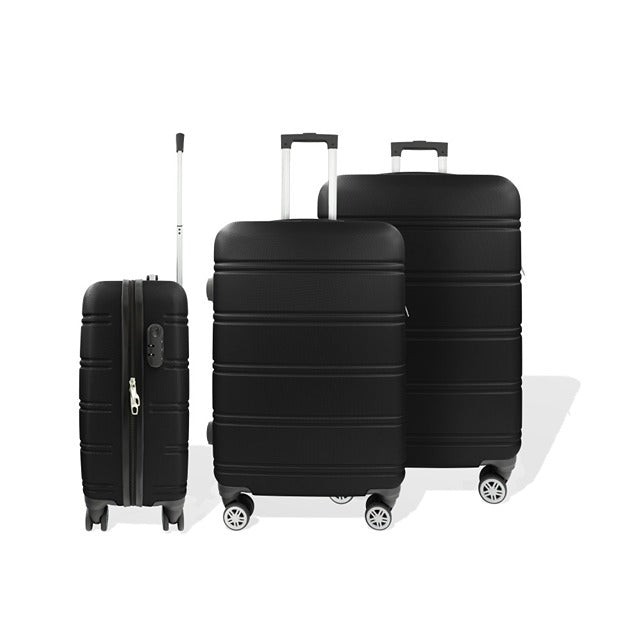 HOFFMANS WAVELINE 3PC LUGGAGE SET 4 WHEEL