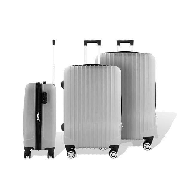 HOFFMANS WAVELINE 3PC LUGGAGE SET 4 WHEEL