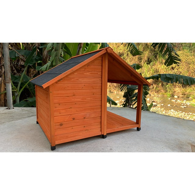 WOODEN PET HOUSE WITH PATIO
