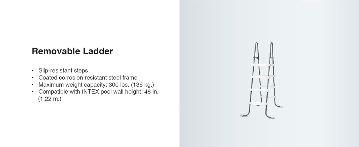 Intex 14ft x 42in Prism Frame Premium Above Ground Swimming Pool Set: with Filter, Pump, Ladder, Cover, Ground Cloth