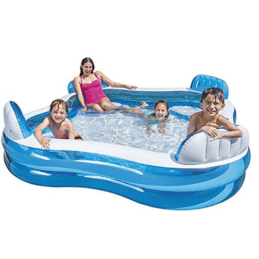 INTEX 90"x90"x26" SWIM CENTER FAMILY LOUNGE POOL W/SEATS