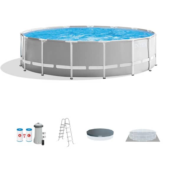 Intex 15ft x 42 in Prism Frame Pool Set with Ladder, Cover, & Pump