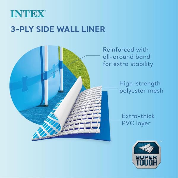 Intex 15ft x 42 in Prism Frame Pool Set with Ladder, Cover, & Pump