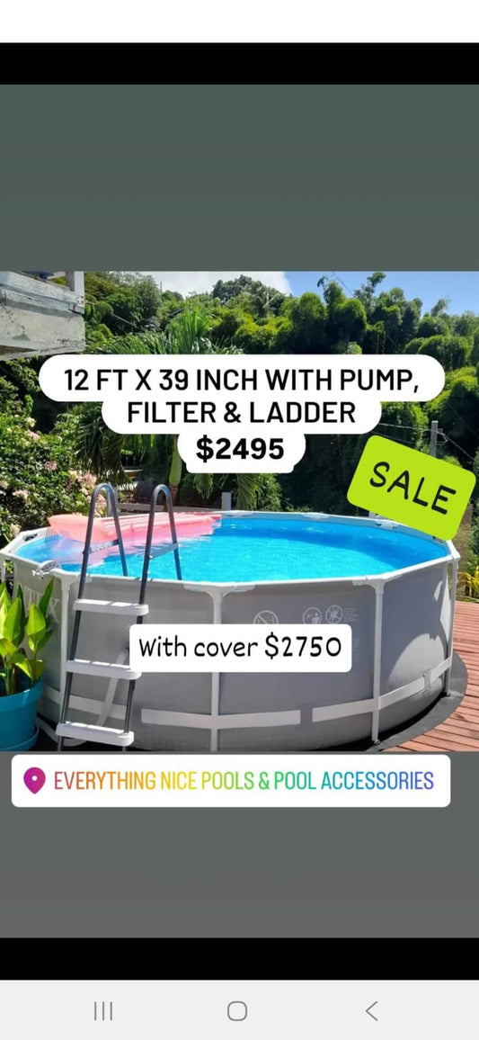Intex 12 Ft x 39 inch with Pump, Filter, Ladder & Cover