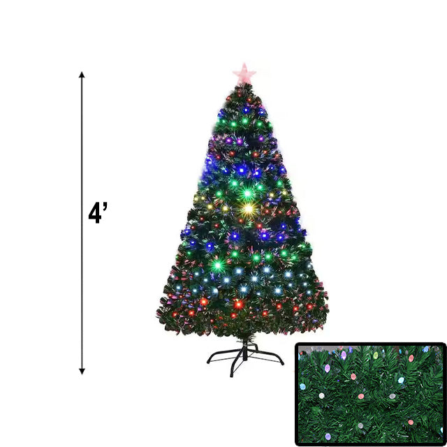 XMAS TREE 4FT W/FIBRE OPTIC & LED C3 BULBS