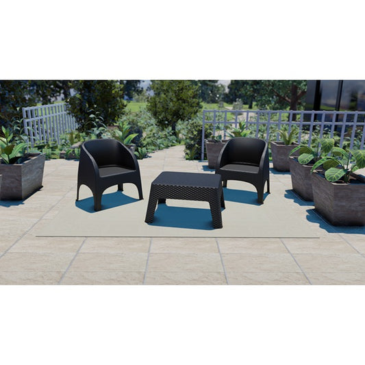 BISTRO RATTAN 3PC PATIO SET BROWN