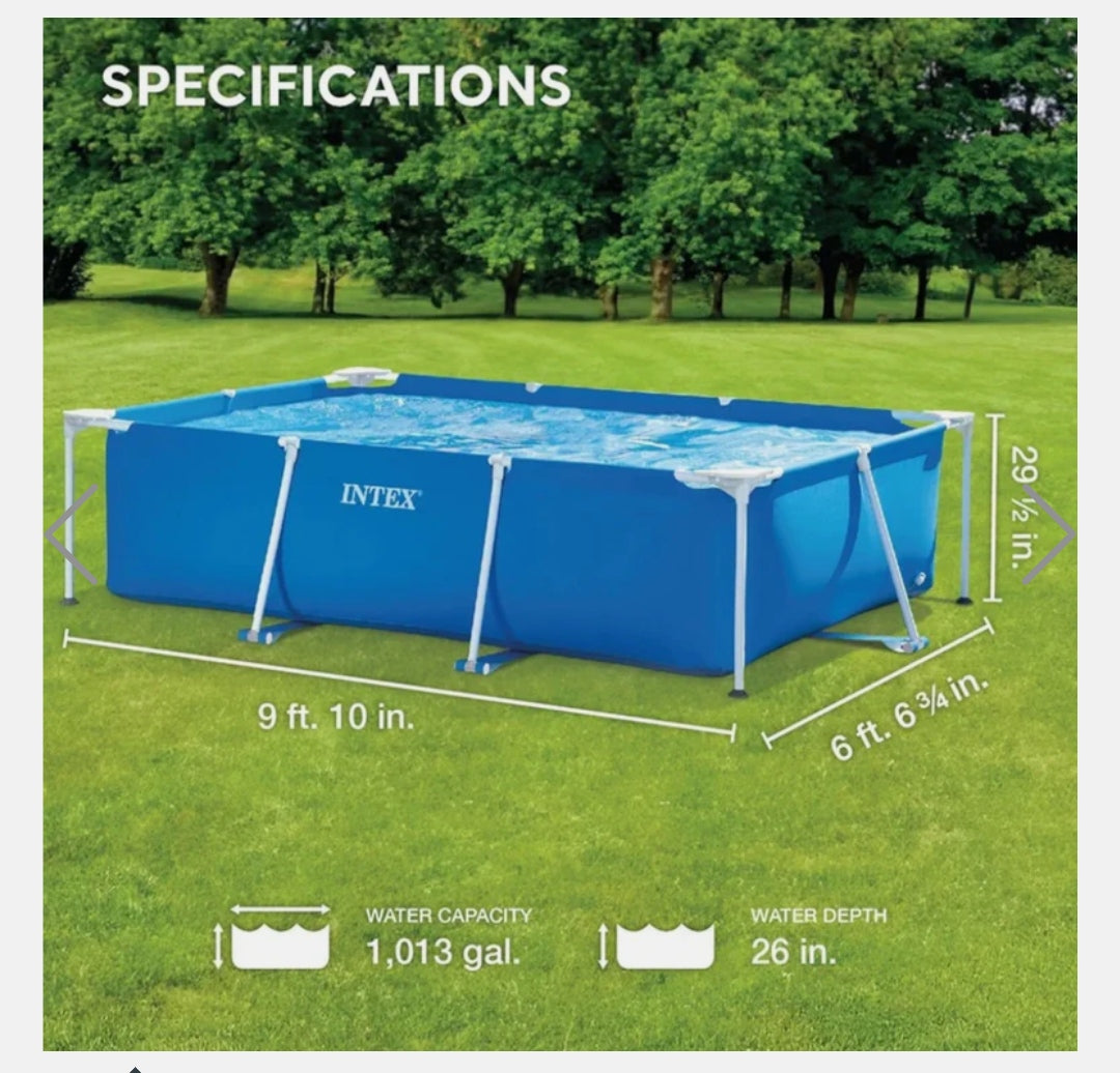 Intex 9' 10" x 6' 6 ¾" x 29 ½" Rectangular Frame Above Ground Pool