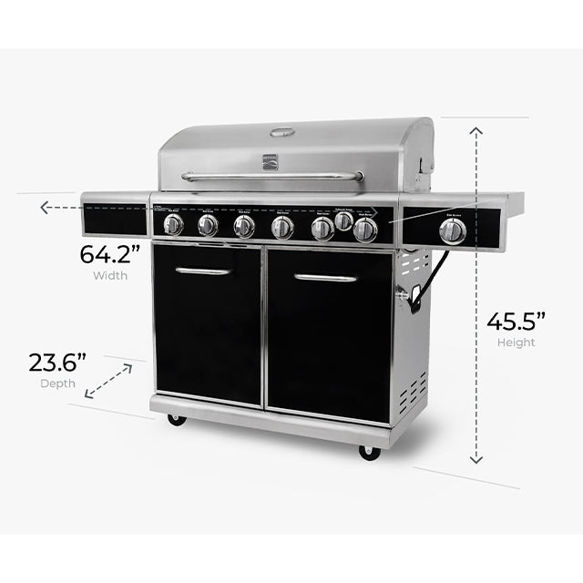 KENMORE 6 BURNER H/DUTY GRILL W/INFRARED REAR AND SIDE BURNER