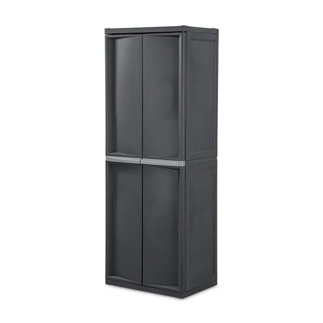 STERILITE 4 SHELF UTILITY CABINET GRAY W/HANDLES