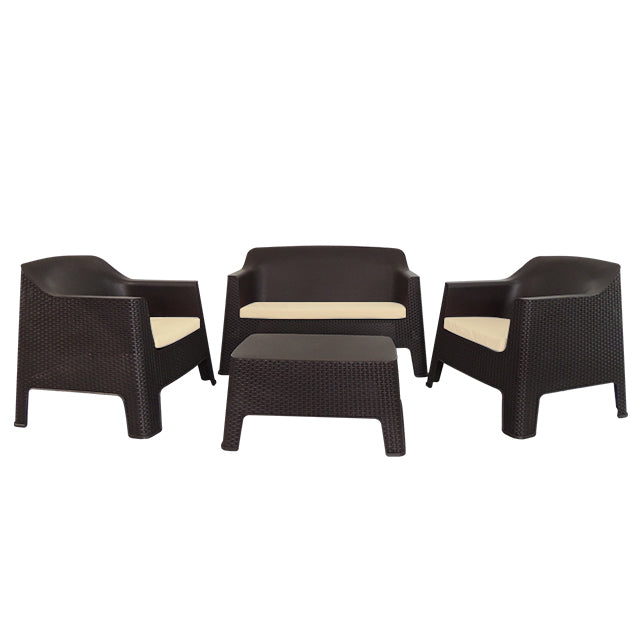 FAMILY RATTAN 7PC PATIO SET BROWN