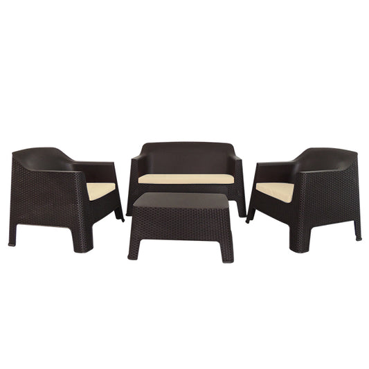 FAMILY RATTAN 7PC PATIO SET BROWN