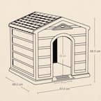 Rimax Resin Dog House for Small Breeds, Taupe/Black, 24" W