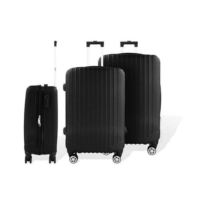 HOFFMANS WAVELINE 3PC LUGGAGE SET 4 WHEEL