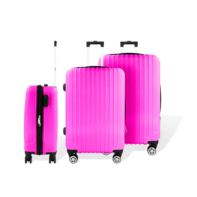 HOFFMANS WAVELINE 3PC LUGGAGE SET 4 WHEEL