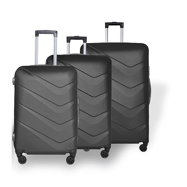HOFFMANS WAVELINE 3PC LUGGAGE SET 4 WHEEL