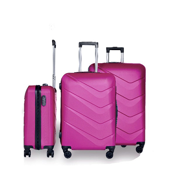 HOFFMANS WAVELINE 3PC LUGGAGE SET 4 WHEEL