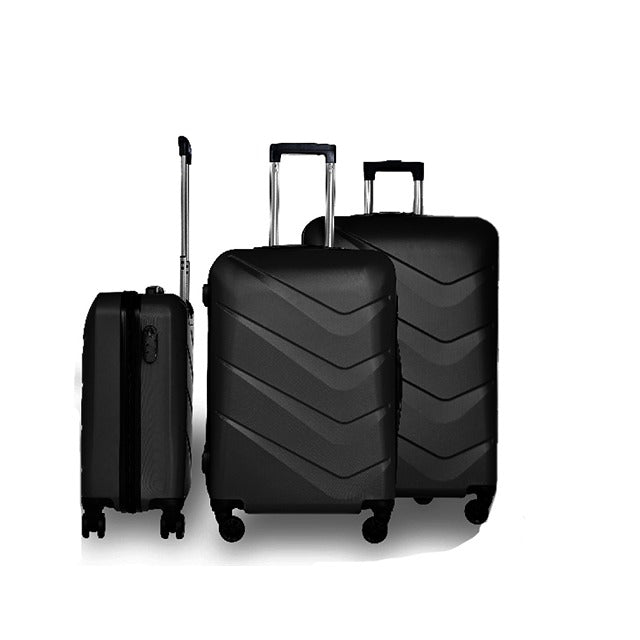HOFFMANS WAVELINE 3PC LUGGAGE SET 4 WHEEL