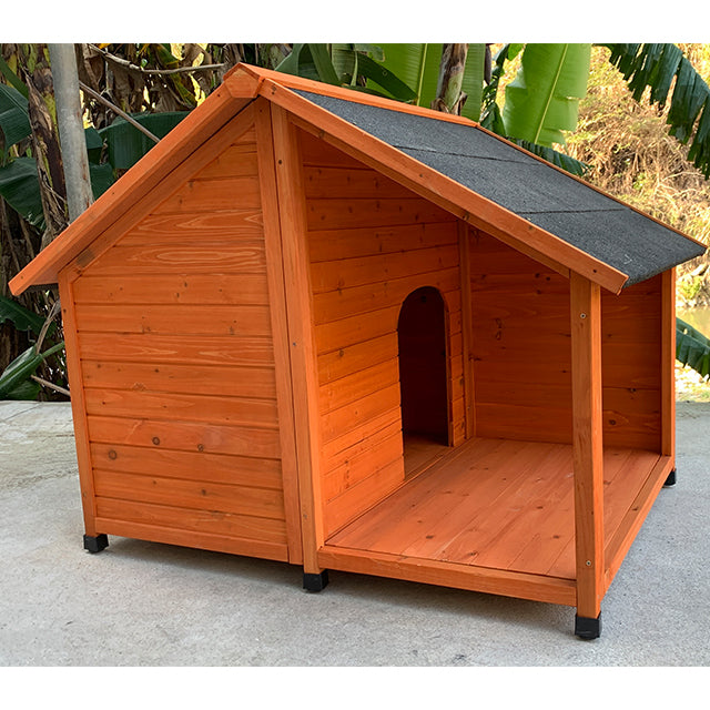 WOODEN PET HOUSE WITH PATIO