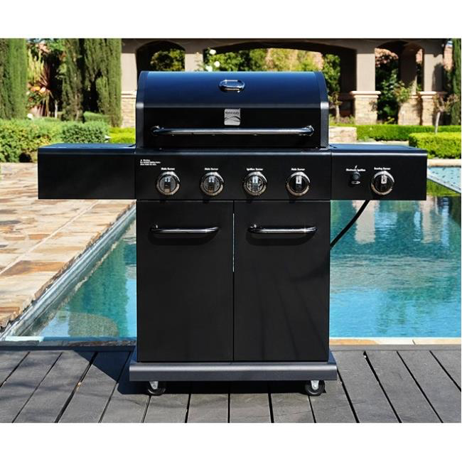 KENMORE 4 BURNER W/SIDE BURNER GRILL  ALL BLACK STAINLESS STEEL