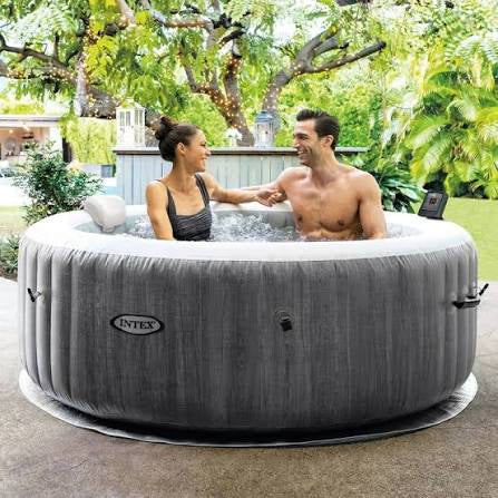 INTEX PureSpa Plus Greywood Deluxe 4 Person Inflatable Spa w/ Jets