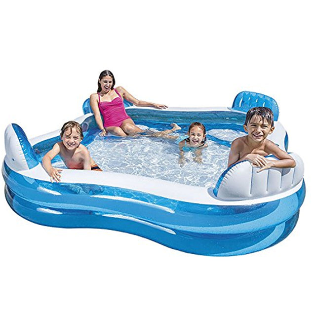 INTEX 90"x90"x26" SWIM CENTER FAMILY LOUNGE POOL W/SEATS
