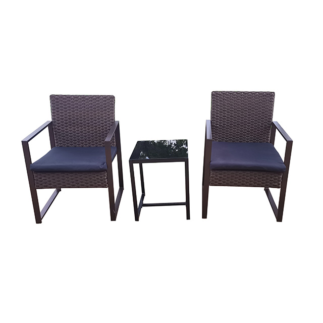 RATTAN WEAVED 3PC OUTDOOR PATIO SET