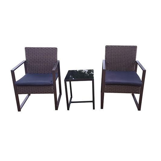 RATTAN WEAVED 3PC OUTDOOR PATIO SET
