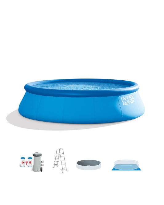 INTEX 15’ x 48 “ EASY SET POOL SET with Pump, Filter, Cover & Ladder
