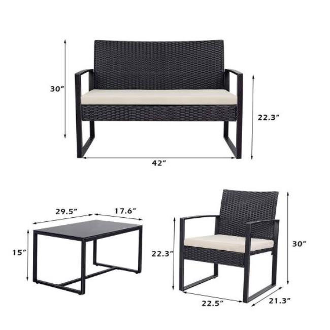 THEO 4 PC PATIO SET