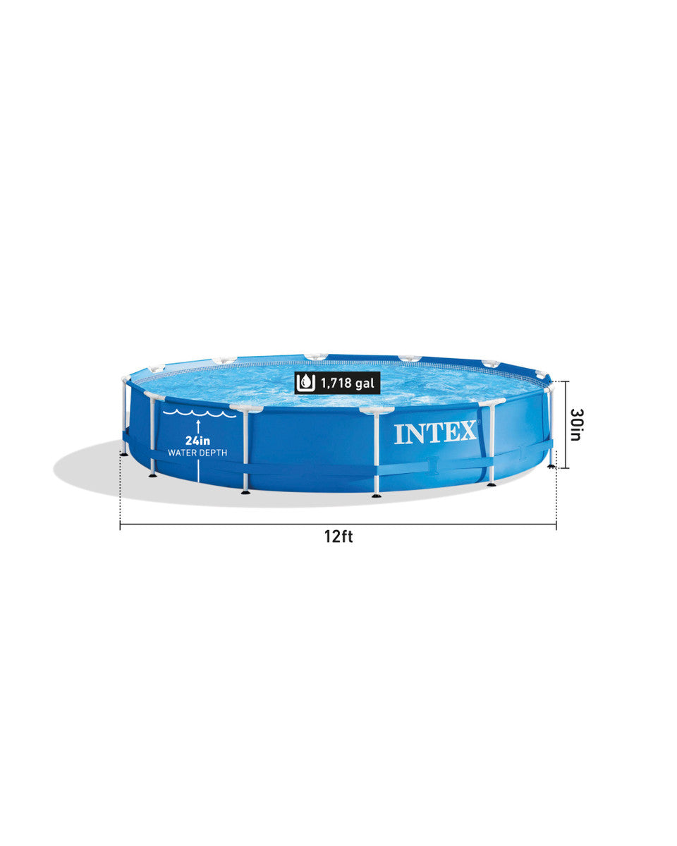Intex Metal Frame Pool 12 Ft x 30 inch with pump & filter