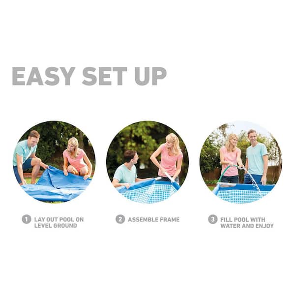 Intex 10 ft x 30 in Metal Frame Round Above Ground Pool Only
