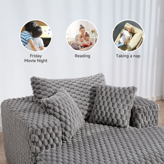 COMPRESSED CHAISE LOUNGE CHAIR W 2 PILLOWS