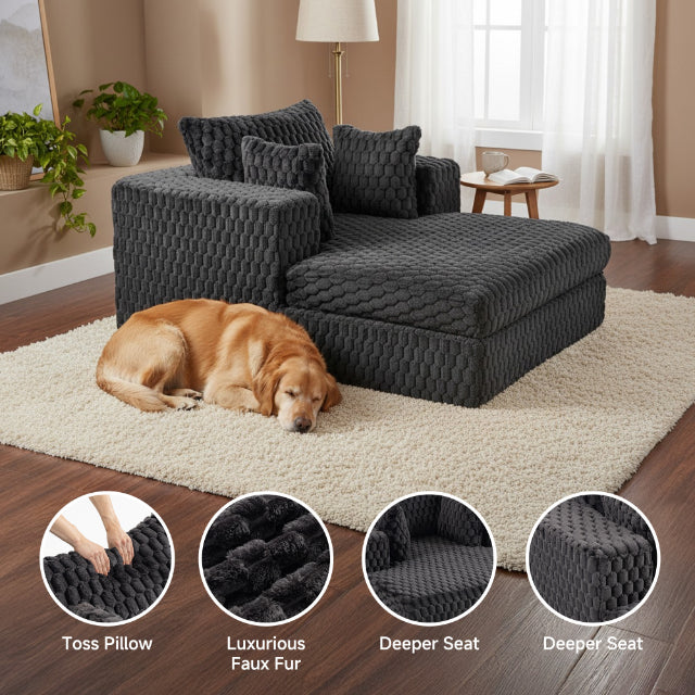 COMPRESSED CHAISE LOUNGE CHAIR W 2 PILLOWS