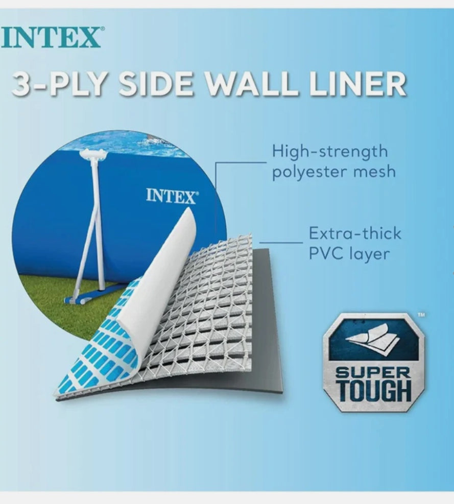 Intex 9' 10" x 6' 6 ¾" x 29 ½" Rectangular Frame Above Ground Pool