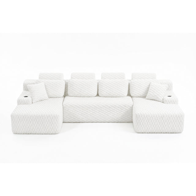 COMPRESSED U SHAPED SECTIONAL W CUP HOLDERS