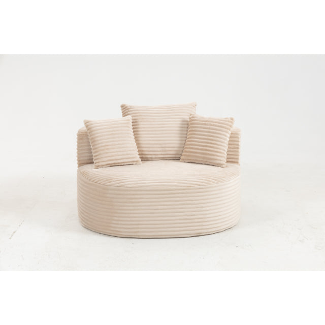 COMPRESSED ROUND OVERSIZED BARREL CHAIR