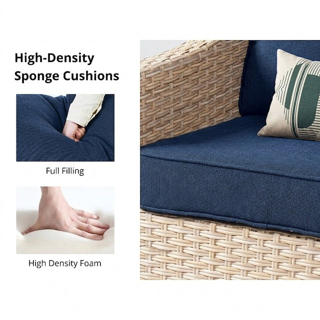 SANSTAR 2 PIECE PATIO SET KHAKI AND NAVY