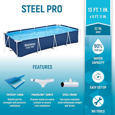 Bestway  Rectangular  Swimming Pool with Filter Pump 13ft long