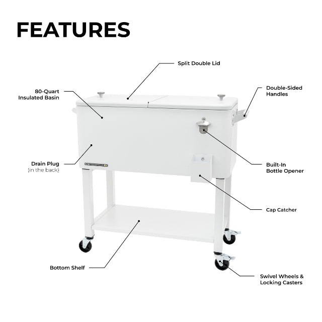 PERMASTEEL 80QT DETACHABLE COOLER