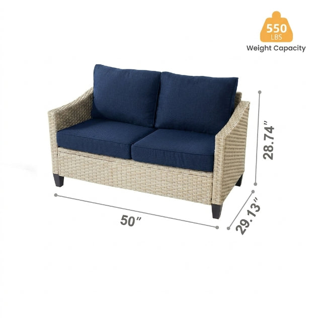 SANSTAR 2 PIECE PATIO SET KHAKI AND NAVY