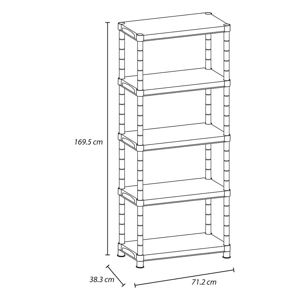 RIMAX 15" 5 TIER SOLID SHELF BLACK (12899)