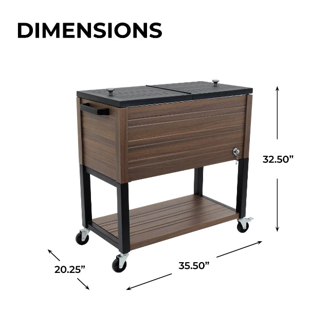 PERMASTEEL 80QT RUSTIC WOOD GRAIN COOLER