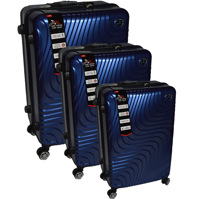 LUGGAGE SET 3PC HARDSIDE 20/24/28" BLUE SHINY