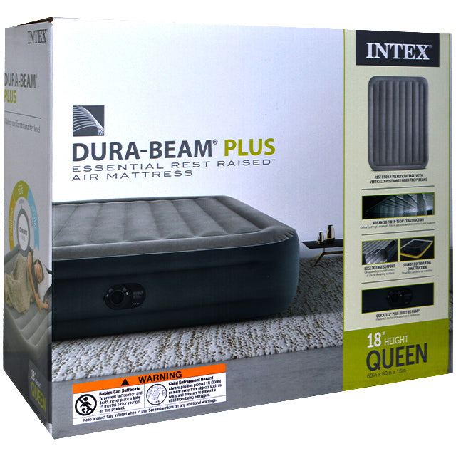 Dura-Beam® Plus Essential Rest Air Mattress 18" Queen w/ Built-In Electric Pump