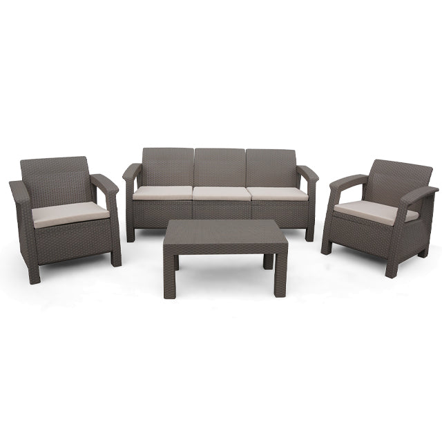 COASTLINE PARIA 4PC OUTDOOR FAMILY PATIO SET GREY
