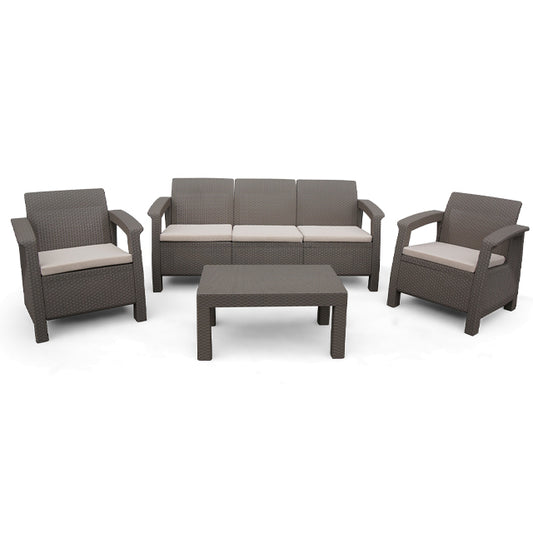 COASTLINE PARIA 4PC OUTDOOR FAMILY PATIO SET GREY