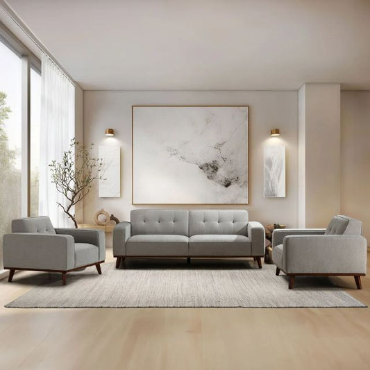 VICENZA 3 PIECE SOFA SET GREY