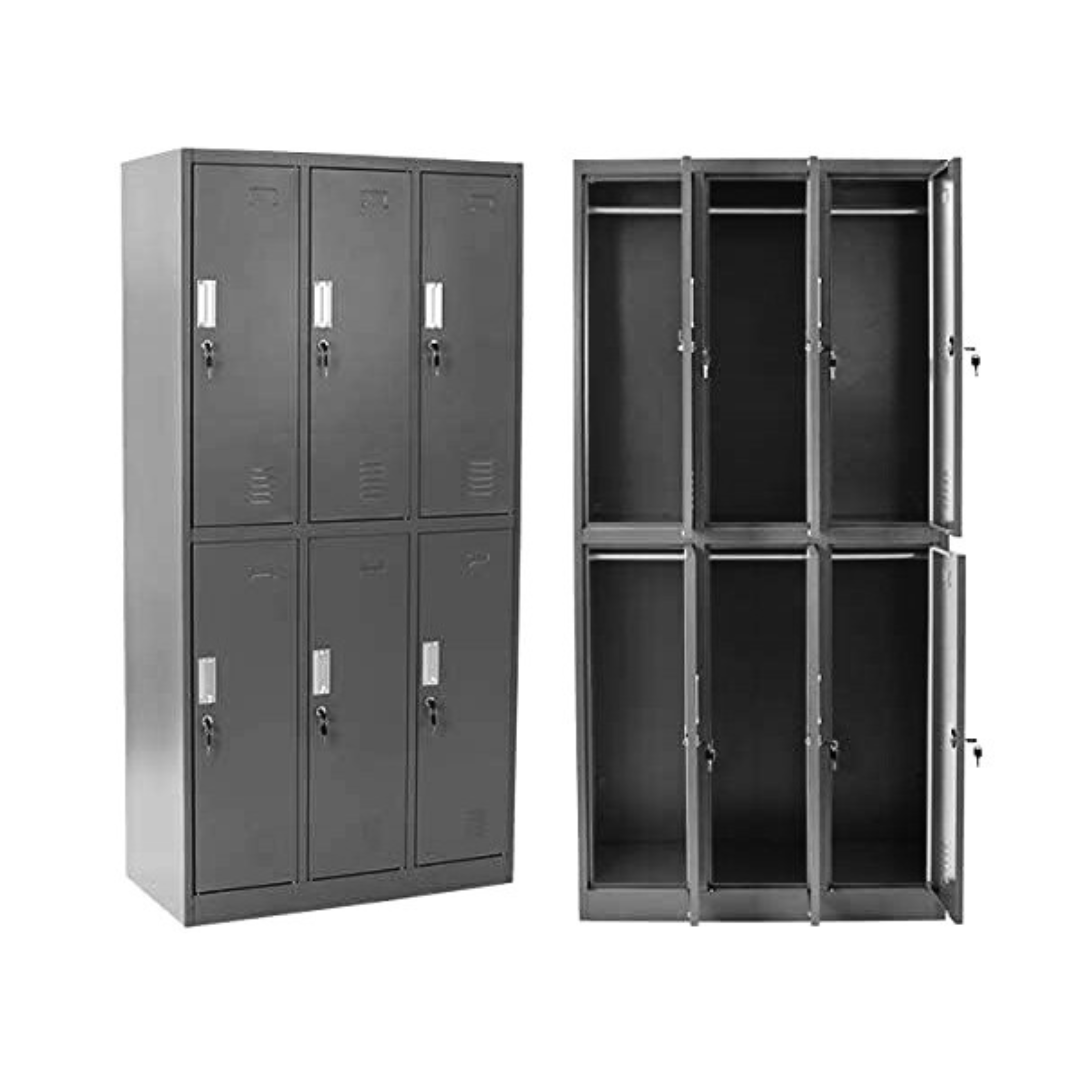 6 DOOR METAL STORAGE LOCKER