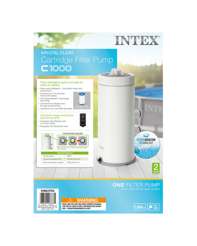 C1000 Cartridge Filter Pump W/ GFCI (110-120 Volt)