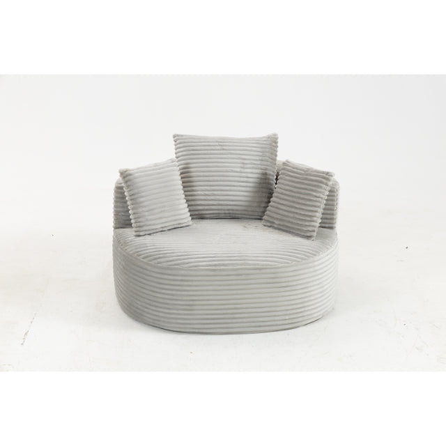 COMPRESSED ROUND OVERSIZED BARREL CHAIR